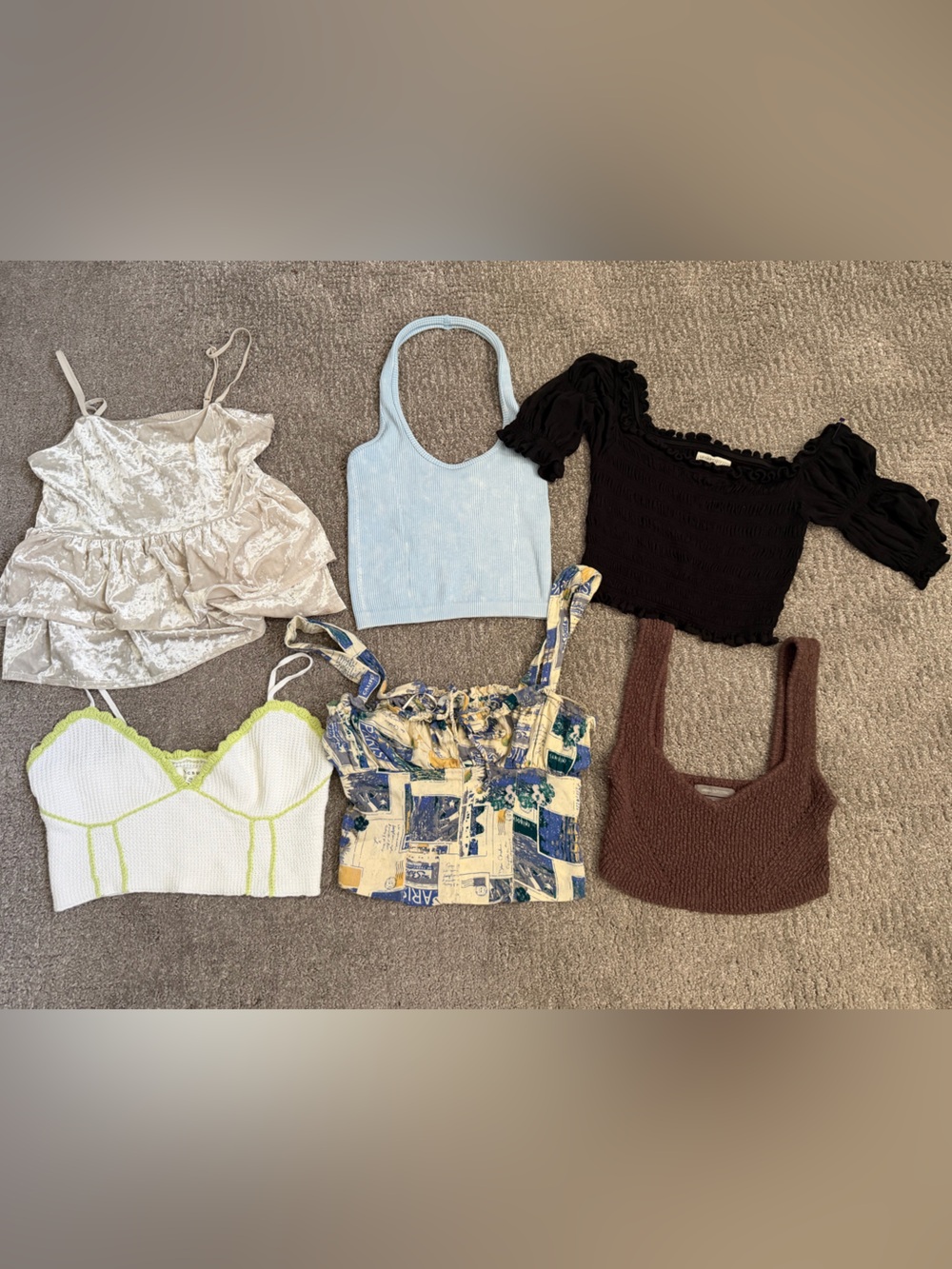 Bundle of 6 Crop Tops Sz XS/S Summer Vacation Cutie School Preppy Teen Tween